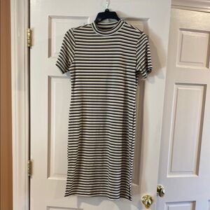 RVCA Black and White Sheath Midi Dress